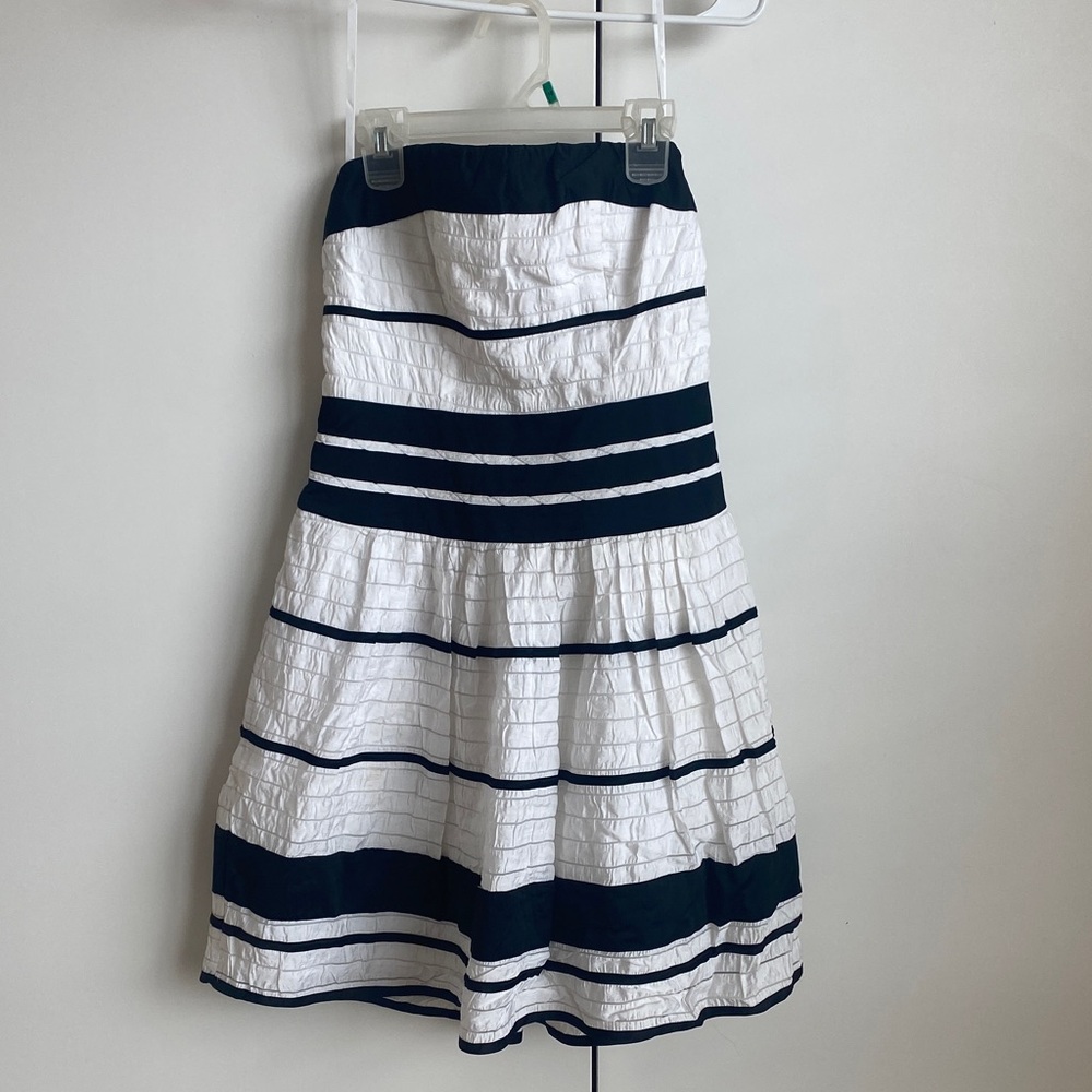 The Limited Black and White Strapless Dress